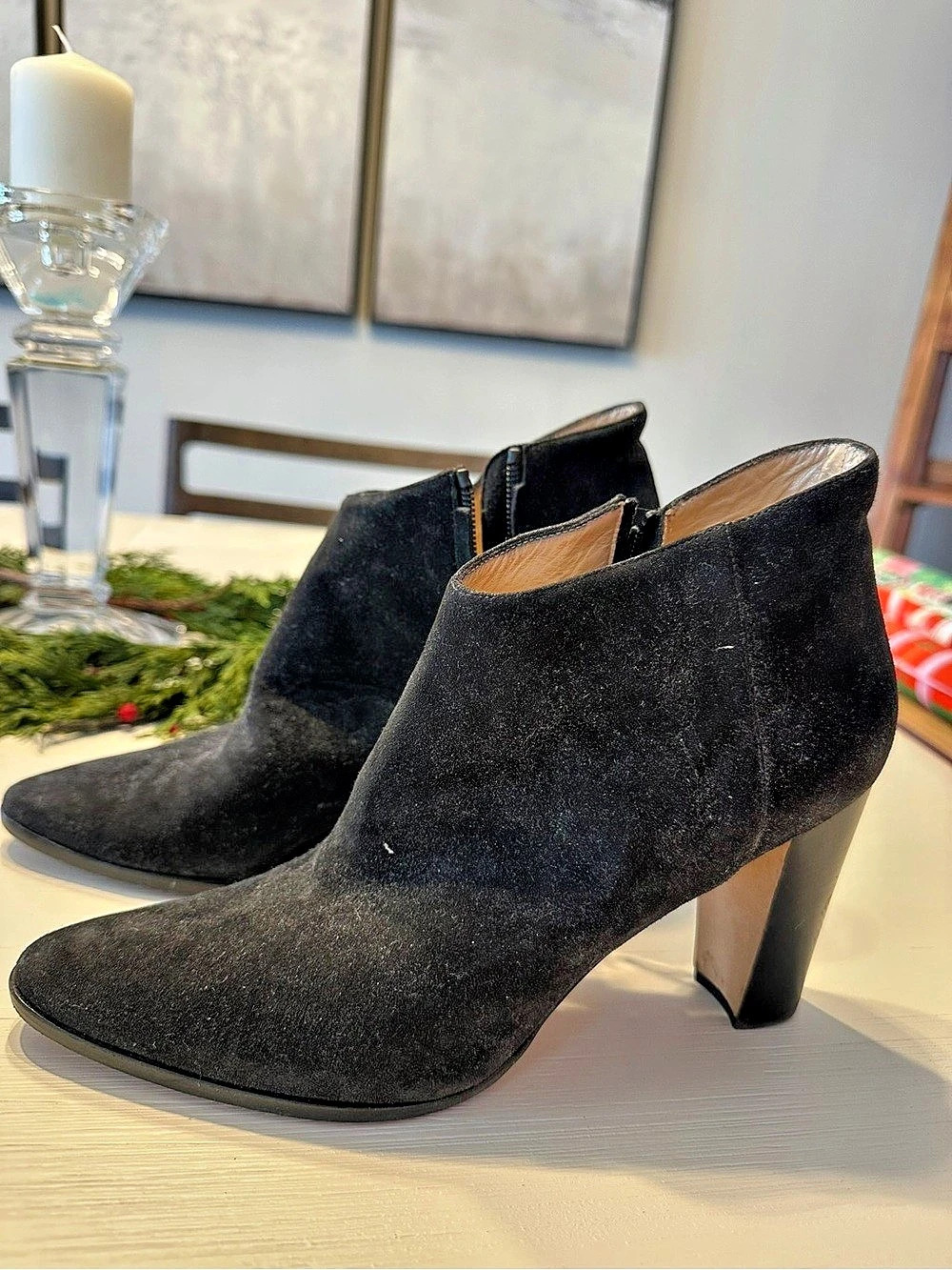 Manolo blahnik suede heeled Ankle Boots